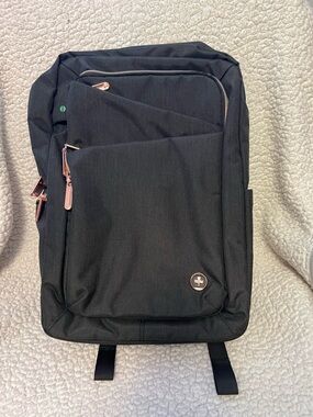 Women's Black Backpack with Rose Gold Accents - Everyday City Backpack